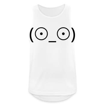 Shock Emote (☉_☉) Big Eyes Kaomoji - Men's Breathable Tank Top - white - Front - Nick (188cm)