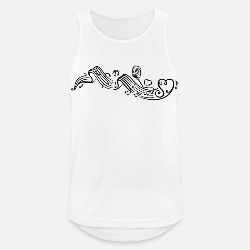 Notenblatt mit microphon, music, notes, clef - Männer Tank Top atmungsaktiv - Weiß