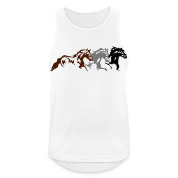 Chevaux, poneys, animaux, étalon, animal - Débardeur respirant Homme - blanc - Devant - Nick (188cm)