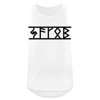 Jakob - Männer Tank Top atmungsaktiv - Weiß - Vorne - Nick (188cm)