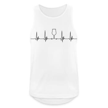 Heartbeat Nosing - Männer Tank Top atmungsaktiv - Weiß - Vorne - Nick (188cm)