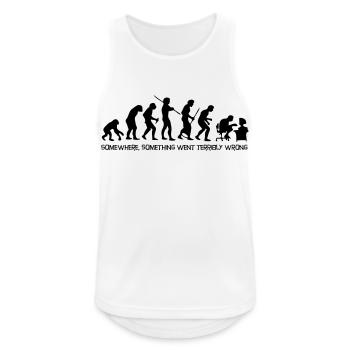 Die Evolution des Menschen - Männer Tank Top atmungsaktiv - Weiß - Vorne - Nick (188cm)