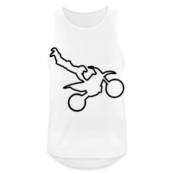 motorcycle cross freestyle moto trace - Débardeur respirant Homme - blanc - Devant - Nick (188cm)