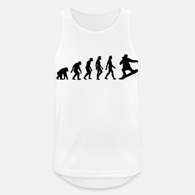 Die Evolution von Snowboarding - Männer Tank Top atmungsaktiv - Weiß