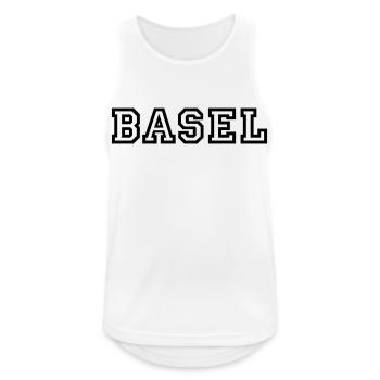 Basel - Männer Tank Top atmungsaktiv - Weiß - Vorne - Nick (188cm)