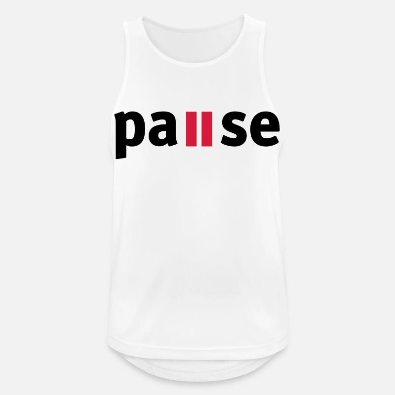 Pause - Männer Tank Top atmungsaktiv - Weiß