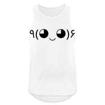 Cheers Emote ٩(◕‿◕)۶ Hooray Kaomoji - Men's Breathable Tank Top - white - Front - Nick (188cm)