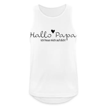 Hallo Papa ich freue mich auf dich - Männer Tank Top atmungsaktiv - Weiß - Vorne - Nick (188cm)