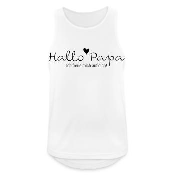 Hallo Papa ich freue mich auf dich - Männer Tank Top atmungsaktiv - Weiß - Vorne - Nick (188cm)