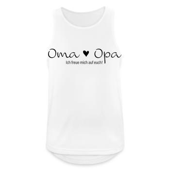 Oma Opa ich freue mich auf euch - Männer Tank Top atmungsaktiv - Weiß - Vorne - Nick (188cm)