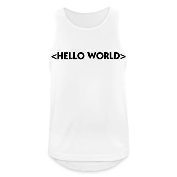 Hello World - Men's Breathable Tank Top - white - Front - Nick (188cm)