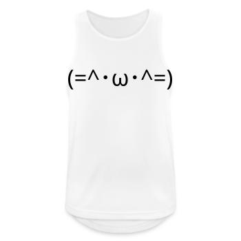Cats Emote (=^・ω・^=) Cute Cat Kaomoji - Men's Breathable Tank Top - white - Front - Nick (188cm)