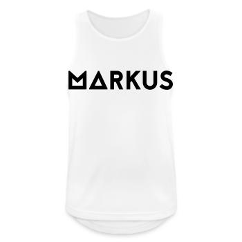 First name Markus - Men's Breathable Tank Top - white - Front - Nick (188cm)
