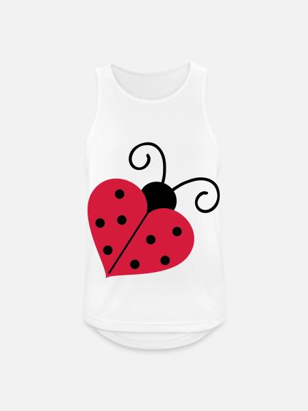 Marienkäfer Herz - Männer Tank Top atmungsaktiv - Weiß