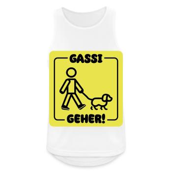 Gassi Gehen Hund - Männer Tank Top atmungsaktiv - Weiß - Vorne - Nick (188cm)