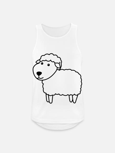 Schaf Comic Tier - Männer Tank Top atmungsaktiv - Weiß