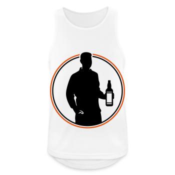 Icône de silhouette de buveur - Débardeur respirant Homme - blanc - Devant - Nick (188cm)
