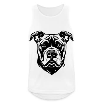 Staffordshire Bull Terrier Dog Head - Men's Breathable Tank Top - white - Front - Nick (188cm)