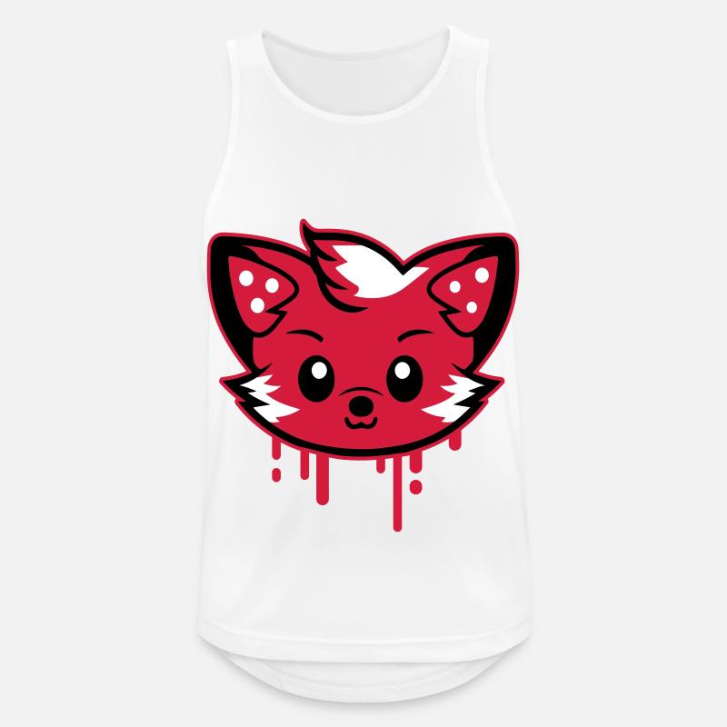 Fuchs Kopf Comic Niedlich - Männer Tank Top atmungsaktiv - Weiß
