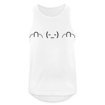 Whatever Emote ╭∩╮(-_-)╭∩╮ Naughty Emote - Men's Breathable Tank Top - white - Front - Nick (188cm)