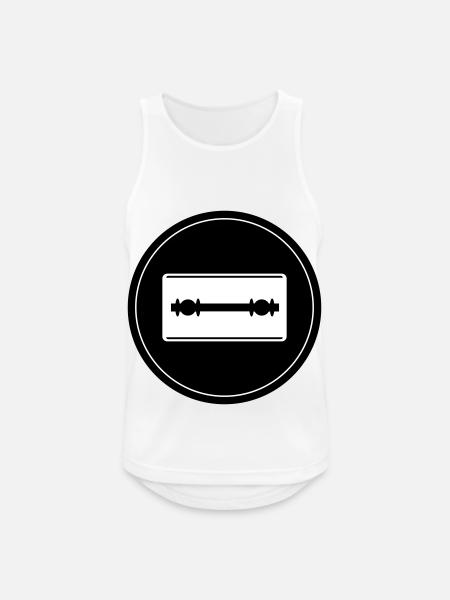 Razor Blade Icon Circle - Men's Breathable Tank Top - white