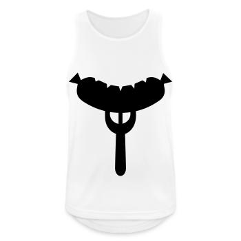 Wurst Gabel - Männer Tank Top atmungsaktiv - Weiß - Vorne - Nick (188cm)