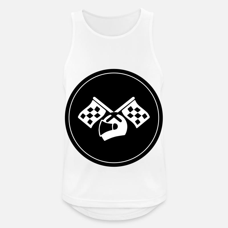 Rennfahrer helm - Männer Tank Top atmungsaktiv - Weiß