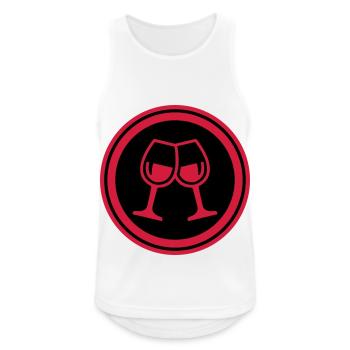 Wein Gläser - Männer Tank Top atmungsaktiv - Weiß - Vorne - Nick (188cm)