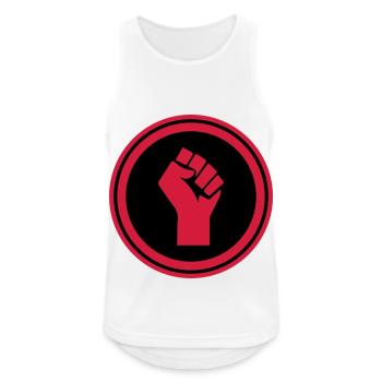 Hand Faust - Männer Tank Top atmungsaktiv - Weiß - Vorne - Nick (188cm)