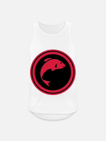 Fisch Symbol - Männer Tank Top atmungsaktiv - Weiß