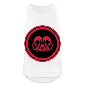 Bierglas Symbol - Männer Tank Top atmungsaktiv - Weiß - Vorne - Nick (188cm)