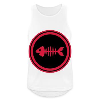 Fish Symbol Bone Bones - Men's Breathable Tank Top - white - Front - Nick (188cm)