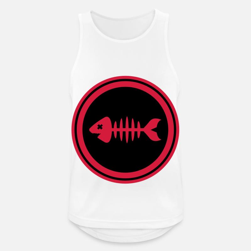 Fisch Symbol Knochen Gräte - Männer Tank Top atmungsaktiv - Weiß