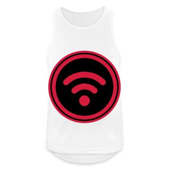 Wlan Internet - Männer Tank Top atmungsaktiv - Weiß - Vorne - Nick (188cm)