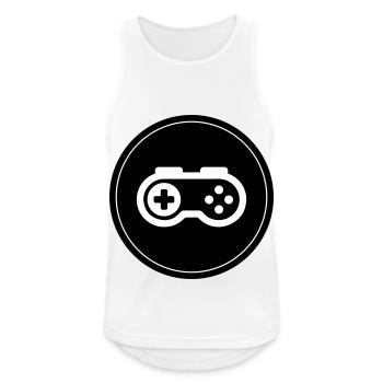 Gamepad Symbol Gamer Kreis - Männer Tank Top atmungsaktiv - Weiß - Vorne - Nick (188cm)