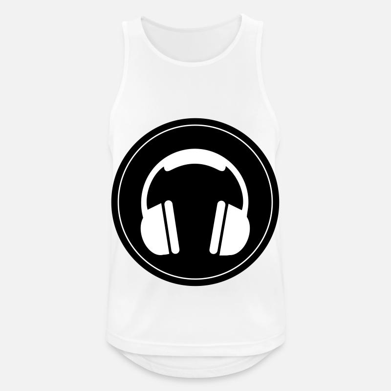 Kopfhörer Symbol - Männer Tank Top atmungsaktiv - Weiß