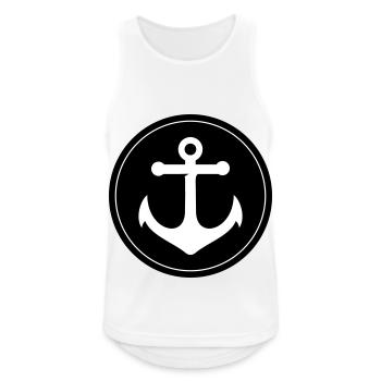 Anker Icon - Männer Tank Top atmungsaktiv - Weiß - Vorne - Nick (188cm)