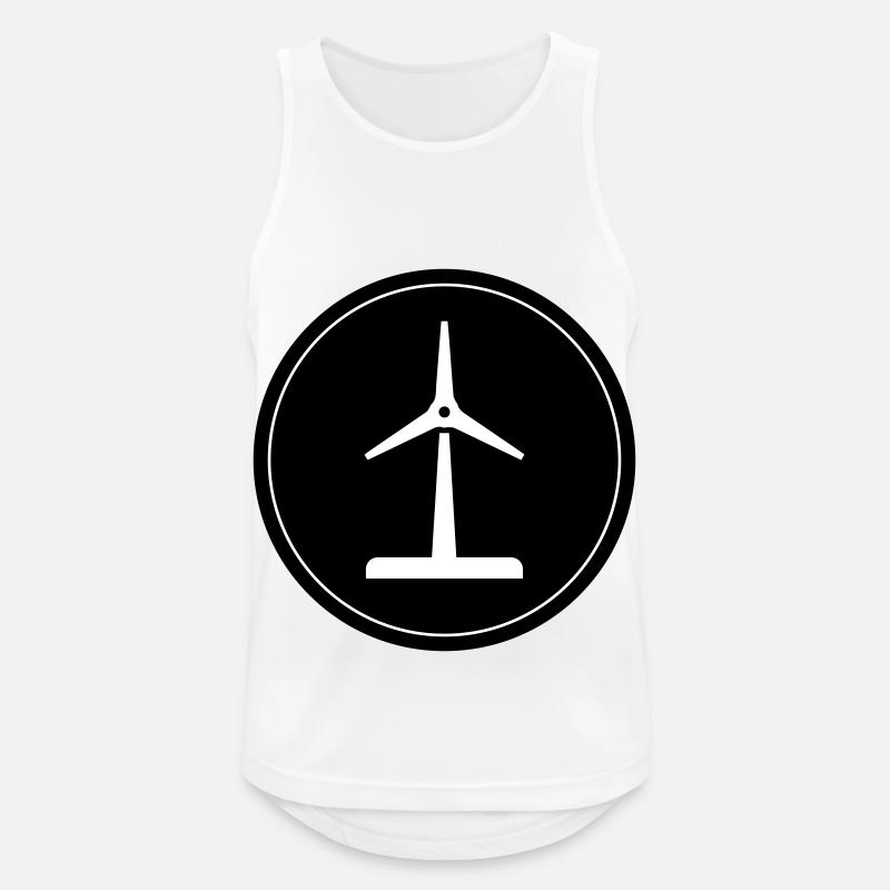 Windrad Silhouette - Männer Tank Top atmungsaktiv - Weiß