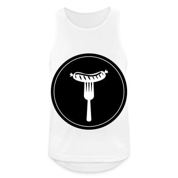 Bratwurst Fleisch icon - Männer Tank Top atmungsaktiv - Weiß - Vorne - Nick (188cm)