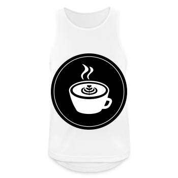 Kaffee Logo - Männer Tank Top atmungsaktiv - Weiß - Vorne - Nick (188cm)