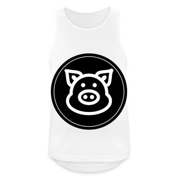 Schwein Tier - Männer Tank Top atmungsaktiv - Weiß - Vorne - Nick (188cm)
