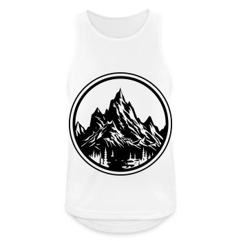 Berge Natur Silhouette Kreis - Männer Tank Top atmungsaktiv - Weiß - Vorne - Nick (188cm)