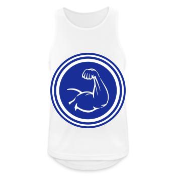 Arm Muskeln Bizeps - Männer Tank Top atmungsaktiv - Weiß - Vorne - Nick (188cm)