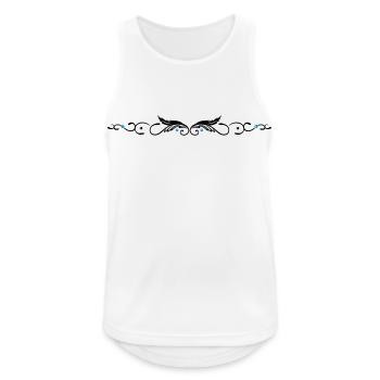 Feder, filigranes Tribal Ornament. - Männer Tank Top atmungsaktiv - Weiß - Vorne - Nick (188cm)
