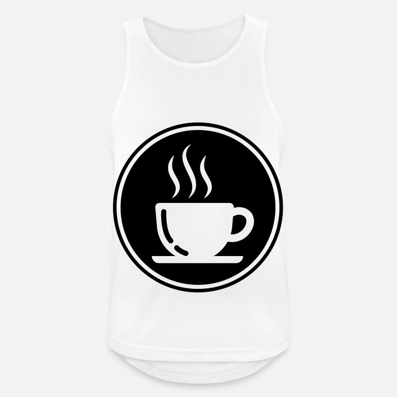 Kaffeetasse - Männer Tank Top atmungsaktiv - Weiß
