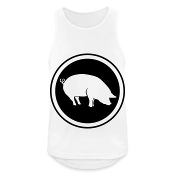 Schwein Tier - Männer Tank Top atmungsaktiv - Weiß - Vorne - Nick (188cm)