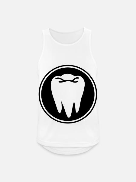 Tand ikon symbol - Herre tanktop åndbar - hvid