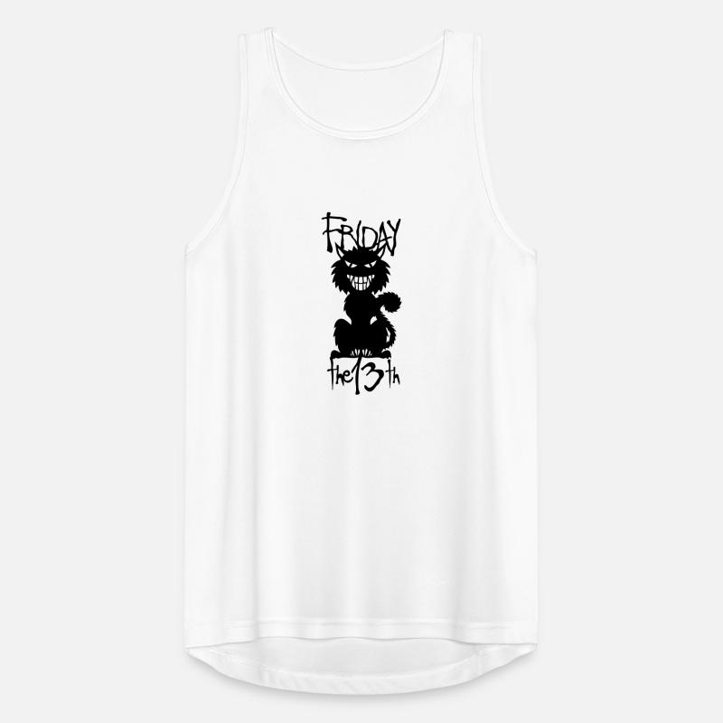 böse schwarze Katze friday 13 Männer Tank Top atmungsaktiv