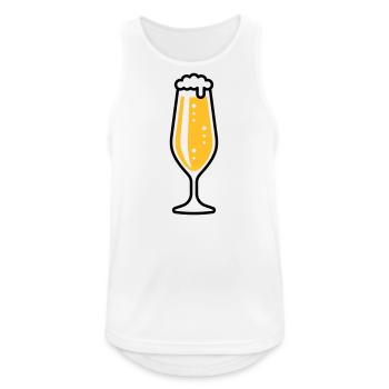 Pilsglas Schlank (Bier / Pils / Biertulpe / 2C) - Männer Tank Top atmungsaktiv - Weiß - Vorne - Nick (188cm)