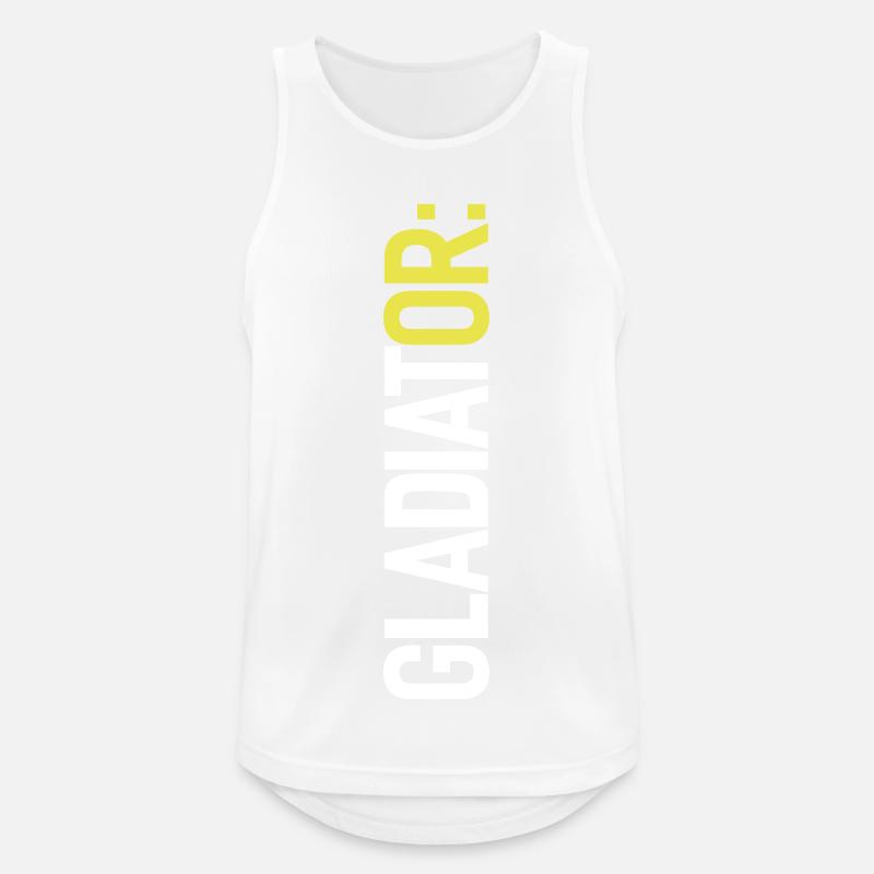 GLADIATOR: (oder ich!) - Männer Tank Top atmungsaktiv - Weiß